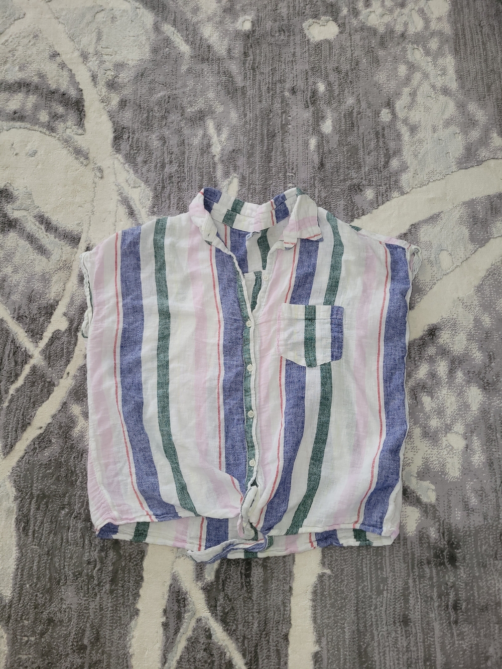 Old Navy Pastel Multistripe Button-Front Top Size L